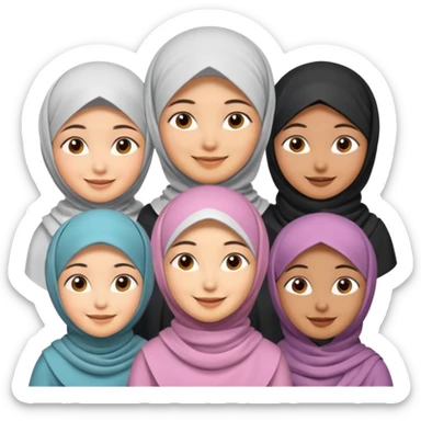 multicultural people include asian, indian, hijab sticker