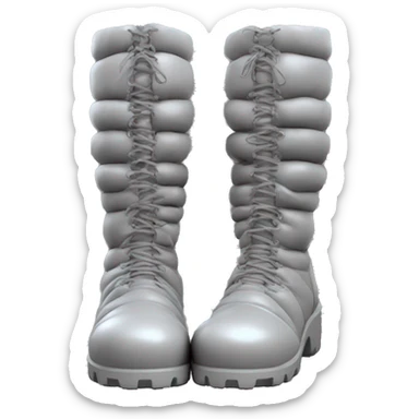 Puffy extremely oversized chunky rounded padded futuristic boots sticker
