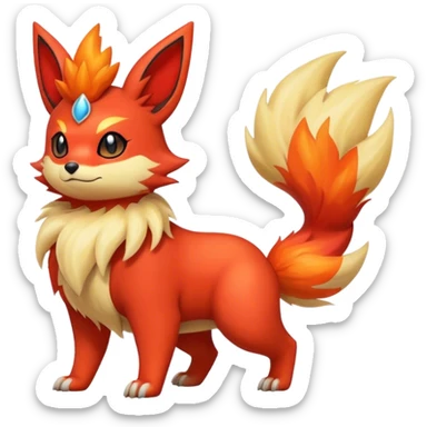 Quilava-Litten-Flareon-fantasy-animal-creature-hybrid full body sticker