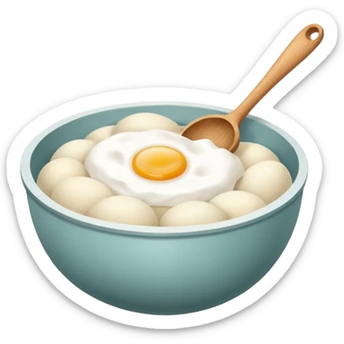 baking ingredients next to a mixing bowl sticker