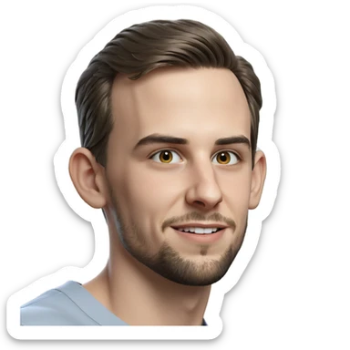 smiling boy with beard portrait sticker