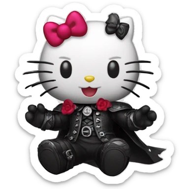 happy gothic hello-kitty sticker