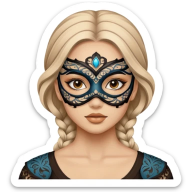 a beautiful girl wearing dusk mask sticker