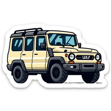 UAZ Patriot Russian 4x4 SUV with rugged appearance sticker