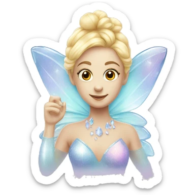 Sparkly glossy Pastel  glass crystal fairy  sticker