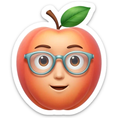 A 3D cartoon transparent peach-coral spectacle with subtle shine and curved frame edges, isolated on soft plain background, Memoji-style. sticker