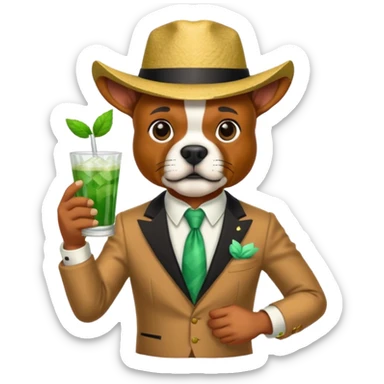 Boxer in Kentucky derby outfit sticker