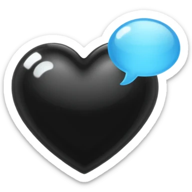 Create an emoji featuring a black heart 🖤 inside a thought bubble 💭 sticker