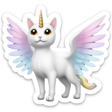 Unicorn cat with wings sticker