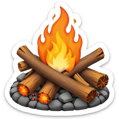 Campfire smoking many  sticker