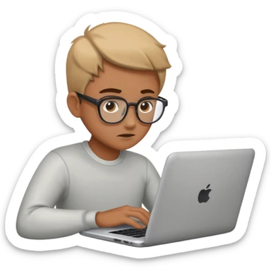 person working working on a laptop sticker