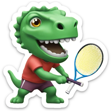 Inosauro che gioca a tennis sticker