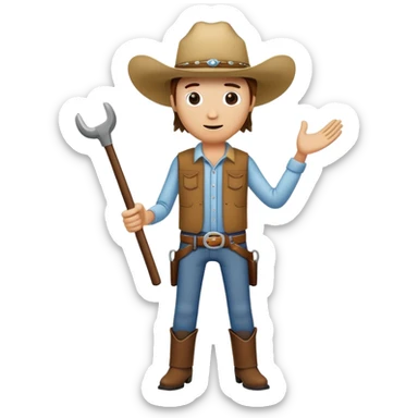 Beef stick with arms and legs with cowboy hat on  sticker