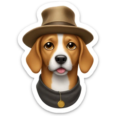 Dog in a hat sticker