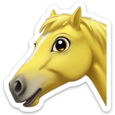 happy yellow bird-horse sticker