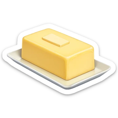 stick of butter with a small piece cut off sticker