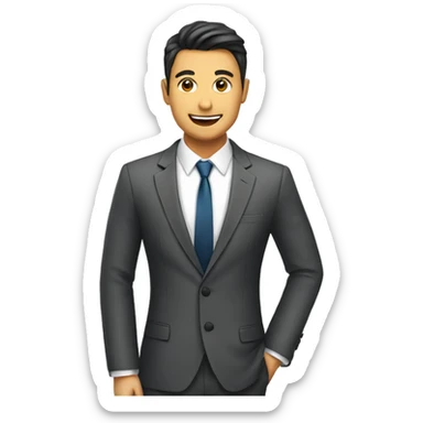 people wearing suit stadning infront of office sticker