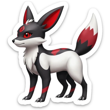 White, black and red Umbreon-Zangoose-fusion sticker