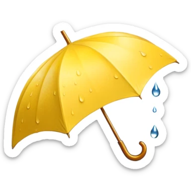 Yellow umbrella in puddle reflection, Lost Umbrella. sticker