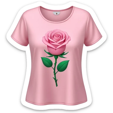 A 3D cartoon rose-pink women’s top with short sleeves, soft fabric texture, gentle lighting, isolated on plain background. sticker