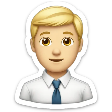 white boy wearing a shirt and tie sticker