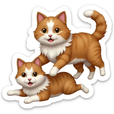 Cat jumping  on top dog sticker