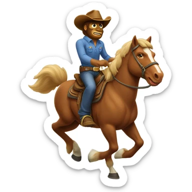 Cowboy Bigfoot on horseback sticker