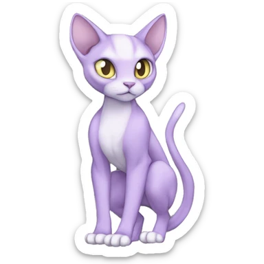 Anthro Mewtwo-Cat-Sphynx-FurSona-Fakemon Nebula Full Body sticker