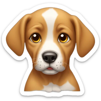 A puppy with a dripping snot sticker