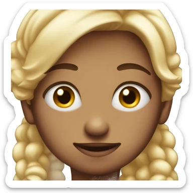 Emoji with dimple and cute eyes sticker