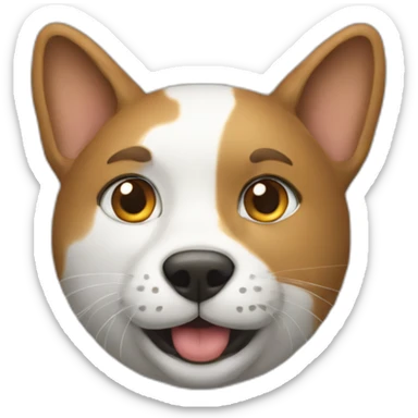 Un chat avec une tête de chien sticker