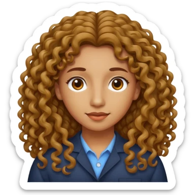 long hair light brown curly olive skin sticker