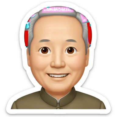 Mao zedong with receding hairline smiling sticker