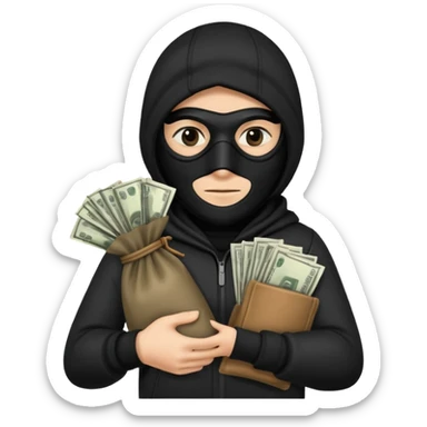 As un emoji de un ladrón  sticker