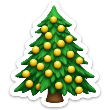 Christmas tree with yellow balls sticker