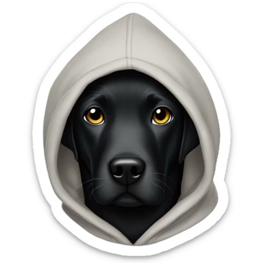 Black Labrador wearing a hoodie  sticker