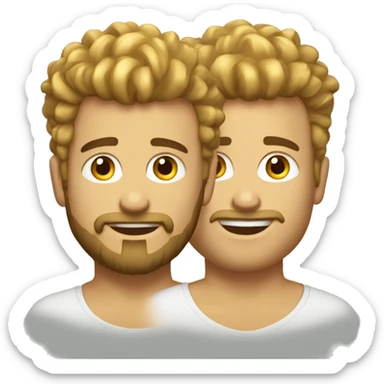 European, golden Mohawk hairstyle, beard stubble, boy, young man. sticker