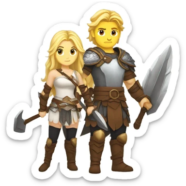 Berserker blond Valkyrie couple  sticker