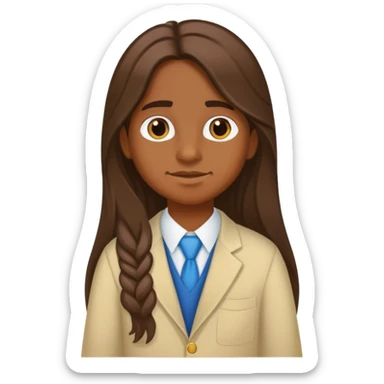 Brown long haired child Counselor  sticker