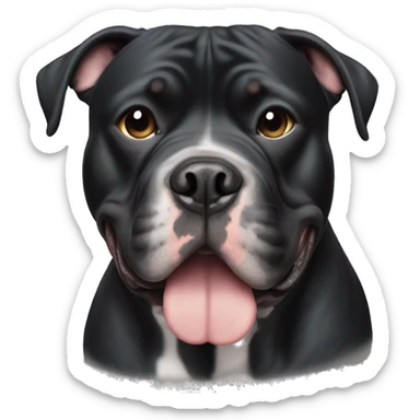 black american bully dog with with strip on the forehead to nose sticker