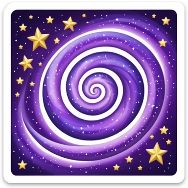 Purple Galaxy emoji with shining stars sticker