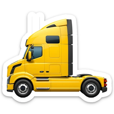 Volvo semi truck bright yellow side view sticker