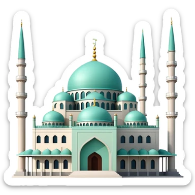 Light mint Ramadan mosque in İstanbul under construction  sticker