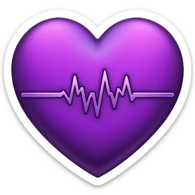 heart pules tech with the pules symbol in the middle, make the hart dark purple sticker
