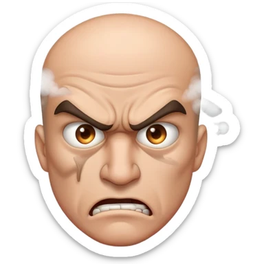 angry man with steam coming from nose sticker