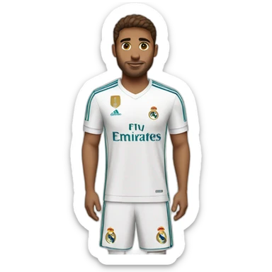 A man wearing Real Madrid shirt with brown hair  sticker