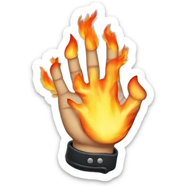 Rock'n'Roll hand with fire sticker