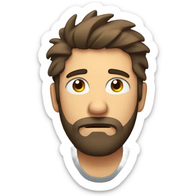 Tired male with beard sticker