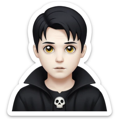 Gothic style ghost male, black sticker