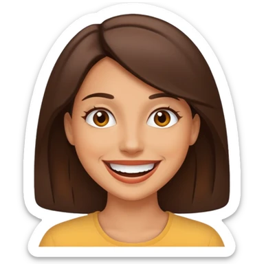 tan, brunette woman who is sunny like the teletubby sun and is optomistic sticker